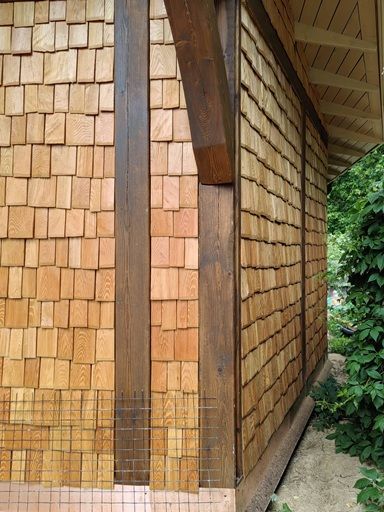 Котельная фасад из дранки лиственницы